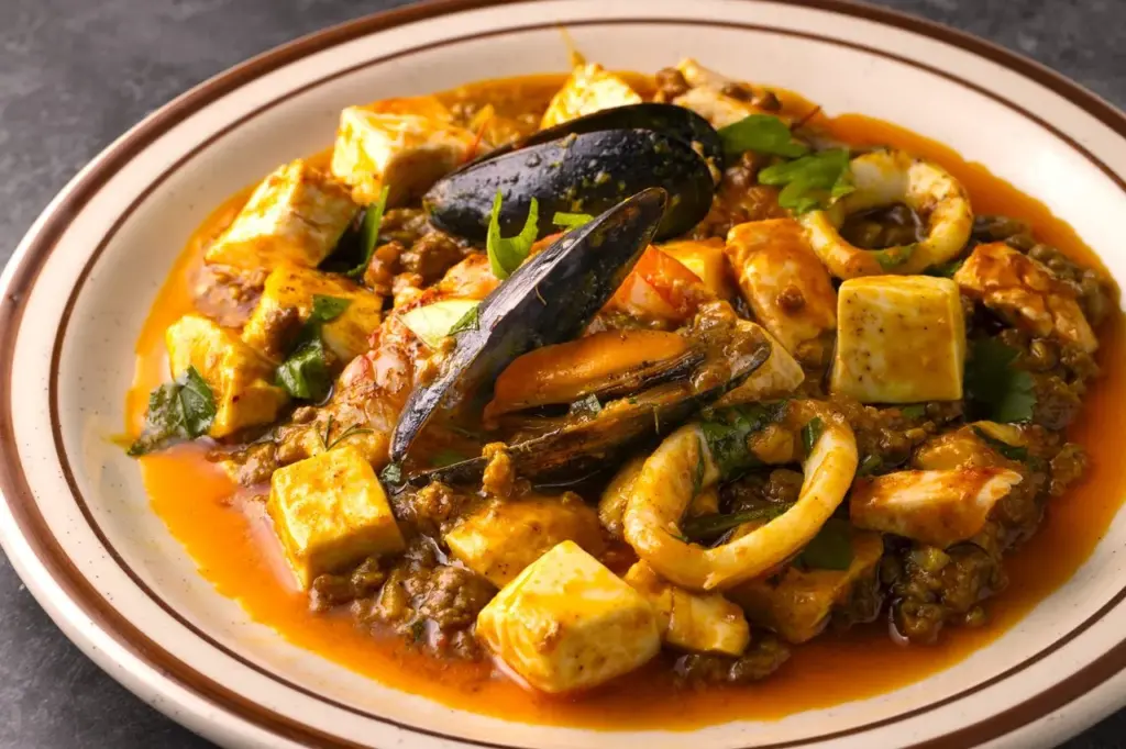 ＜ヒツジパブリック＞ラムと魚介のブイヤベース麻婆豆腐