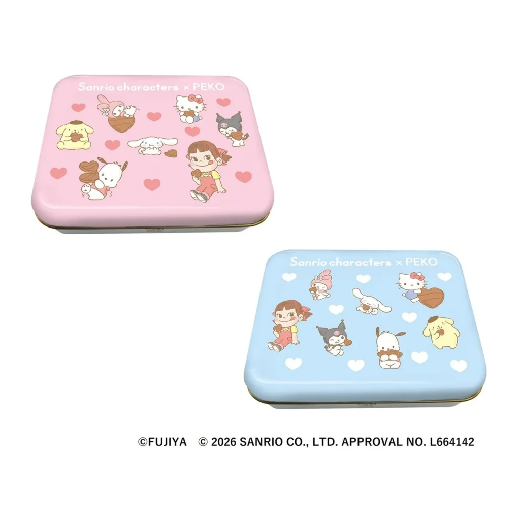サンリオキャラクターズ×ペコ コラボギフト缶（ピンク／ブルー）